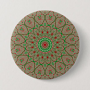 Ornamental Christmas Mandala 2 7.5 Cm Round Badge