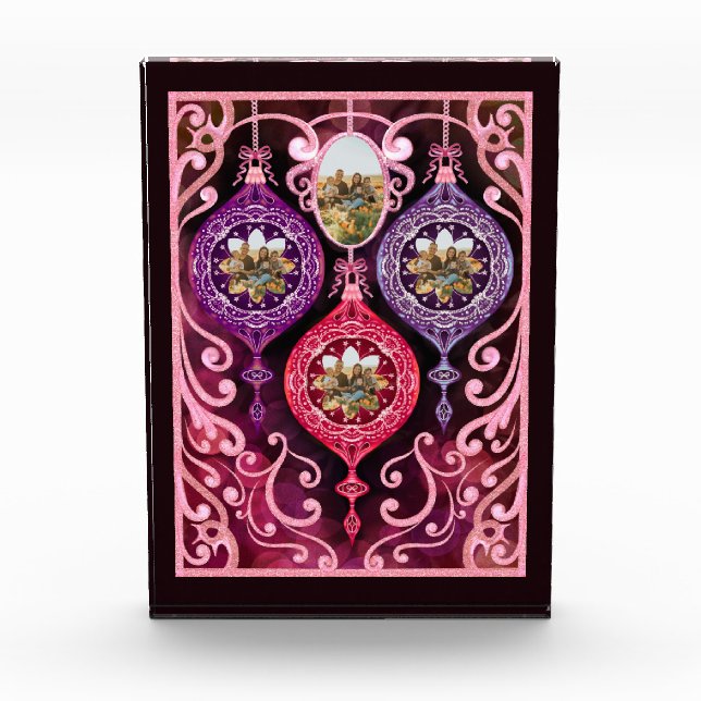 Ornamental Christmas - Photo Christmas card Block (Front)