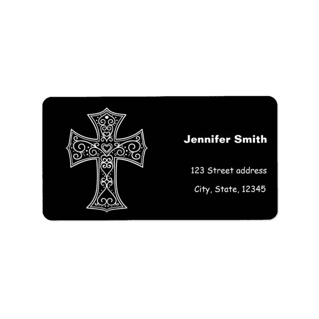 Ornamental cross label (Front)