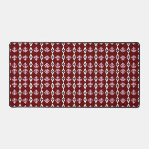 Ornamental Damask Stripe Desk Mat