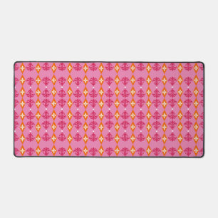 Ornamental Damask Stripe Desk Mat