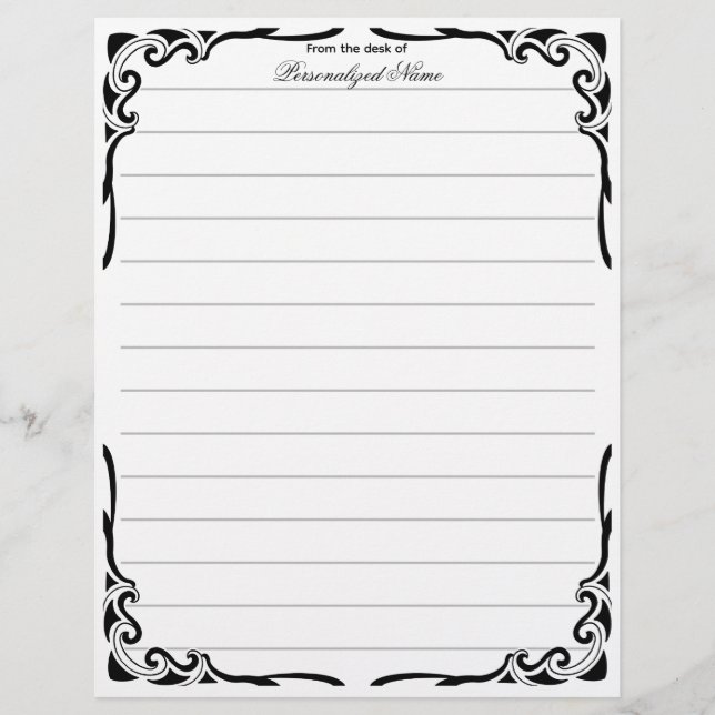 Ornamental Dance Lined Letterhead (Front)