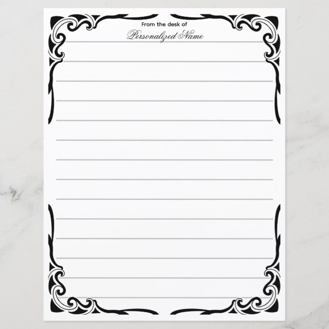 Ornamental Dance Lined Paper sheet (Front)