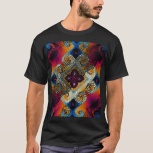 Ornamental Diagonal Waves: Mosaic Texture T-Shirt