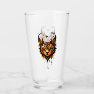 Ornamental elegance: A portrait of a cat Glass