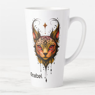 Ornamental elegance: A portrait of a cat Latte Mug