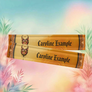 Ornamental elegance: A portrait of a cat. Nameplate