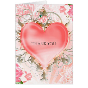 Ornamental Elegant Floral Heart Peachy Pink