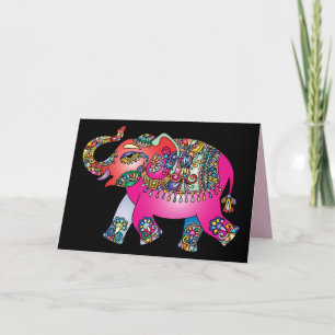 ornamental elephant greeting card