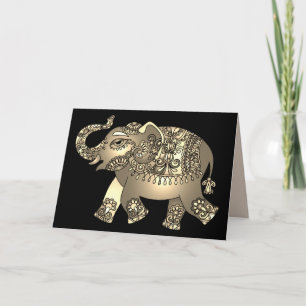ornamental elephant greeting card