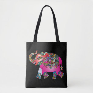 ornamental elephant tote bag