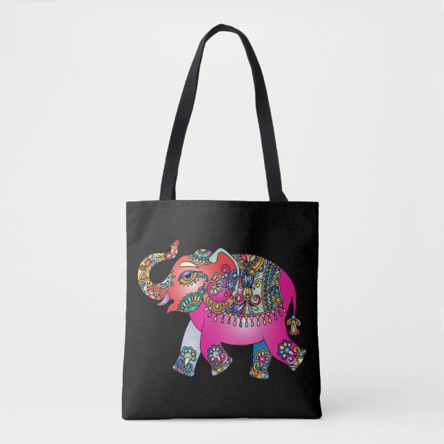 ornamental elephant tote bag (Front)