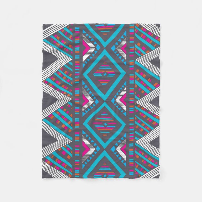 Ornamental Ethnic Pattern Fleece Blanket (Front)