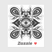 Ornamental Eye - Weirdcore Botanical Tattoo Style