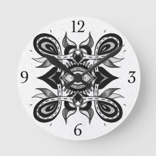 Ornamental Eye - Weirdcore Botanical Tattoo Style Round Clock