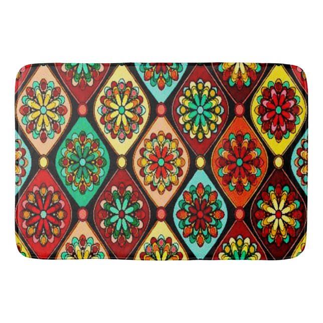 Ornamental Floral Bath Mat (Front)