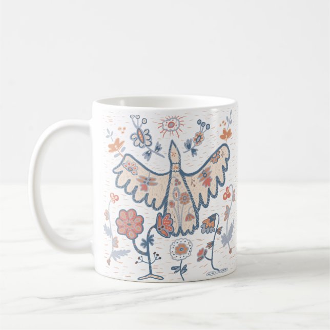 ornamental floral  coffee mug (Left)