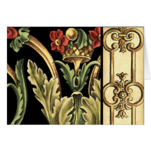 Ornamental Floral Design with Black Borders