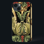 Ornamental Floral Design with Black Borders iPhone 13 Case<br><div class="desc">An ornamental painting with an attractive floral design enclosed by black borders. The green and red colours leap off the print thanks to the black background. How wonderful would this look on your wall? Purchase it and find out!</div>