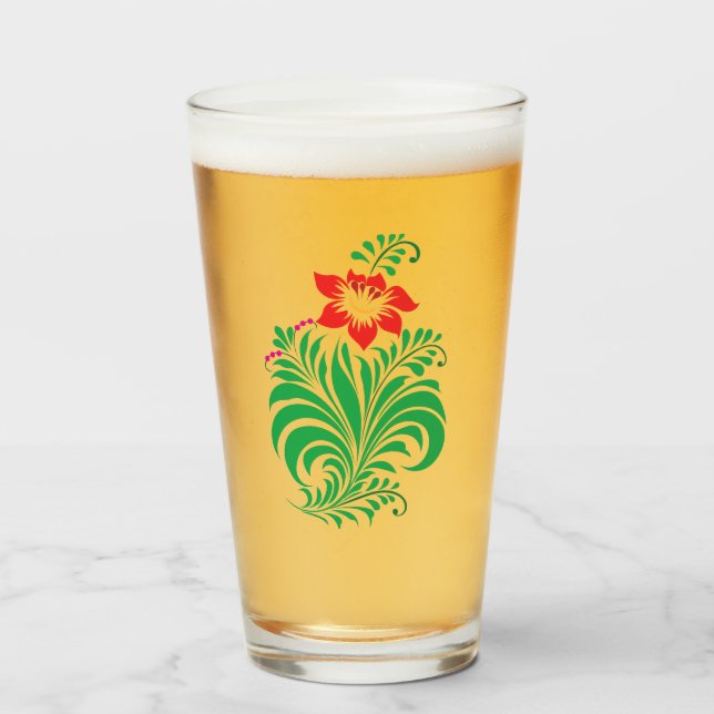 Ornamental Floral Flower Design – Elegant Glass (Front Filled)