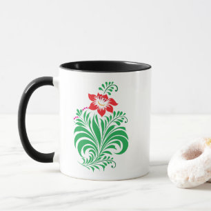 Ornamental Floral Flower Design – Elegant Mug
