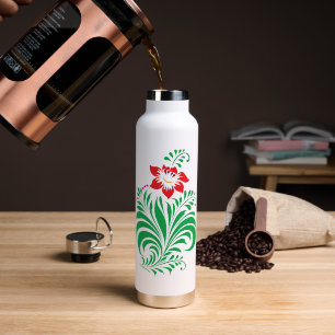 Ornamental Floral Flower Design – Elegant Water Bottle