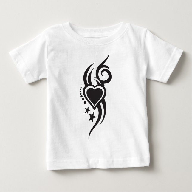 Ornamental Floral Heart Tattoo  Baby T-Shirt (Front)