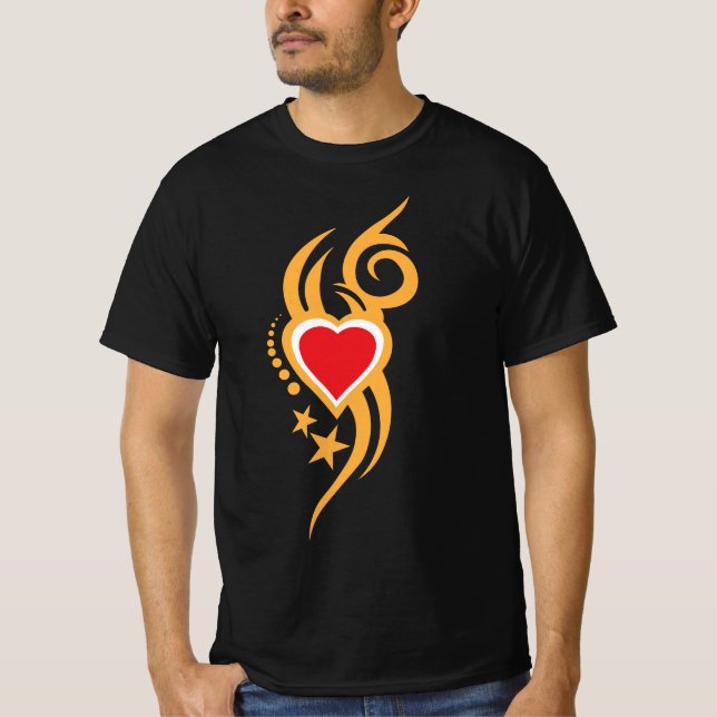 Ornamental Floral Heart Tattoo  T-Shirt (Front)