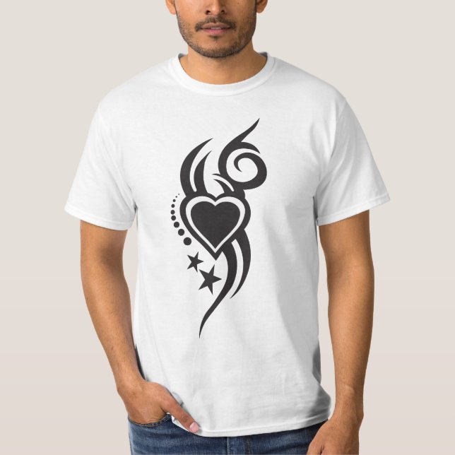 Ornamental Floral Heart Tattoo  T-Shirt (Front)