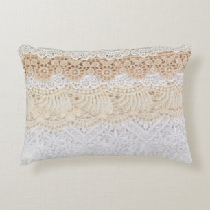 Ornamental Floral Lace: Elegant Collection Decorative Cushion