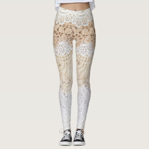 Ornamental Floral Lace: Elegant Collection Leggings