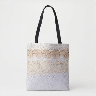 Ornamental Floral Lace: Elegant Collection Tote Bag