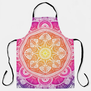 Ornamental floral mandala: colourful vintage. apron