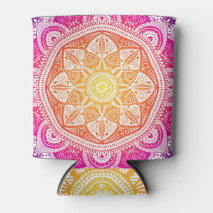 Ornamental floral mandala: colourful vintage. can cooler