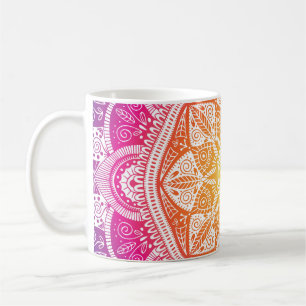 Ornamental floral mandala: colourful vintage. coffee mug