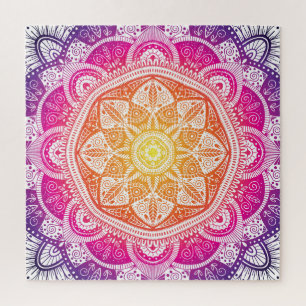Ornamental floral mandala: colourful vintage. jigsaw puzzle