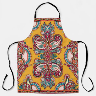Ornamental Floral Paisley: Traditional Bandanna Apron