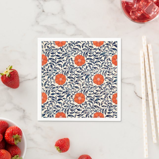 Ornamental Floral Pattern Napkins (Insitu)