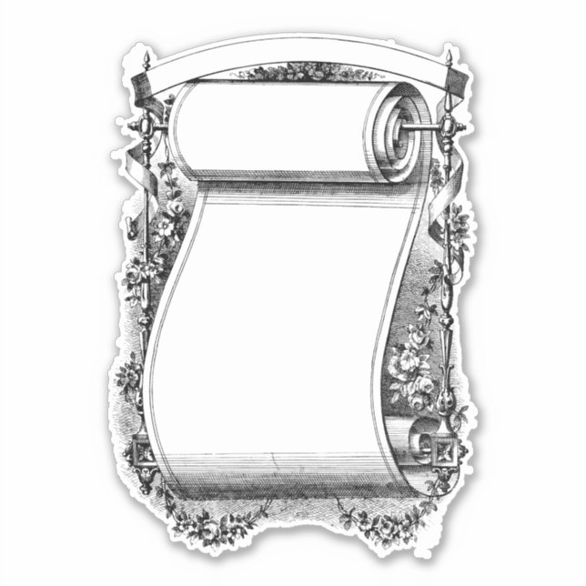 Ornamental floral Scroll Illustration (Front)