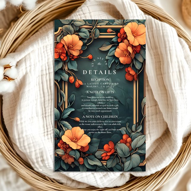 Ornamental Floral Wedding Art Nouveau Enclosure Card (Creator Uploaded)