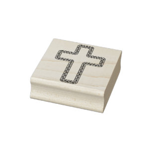 ornamental flourish cross art stamp