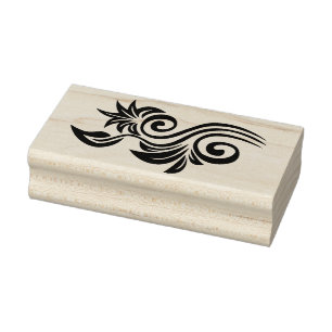 Ornamental flower silhouette art stamp