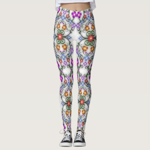 ornamental flowers leggings