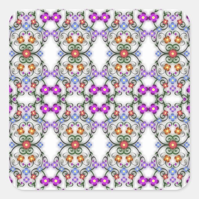 ornamental flowers stickers (Front)