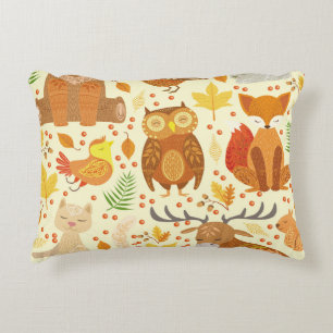 Ornamental forest animals illustration. decorative cushion
