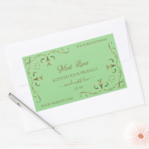 Ornamental Gold Corners Sage Green Product Labels