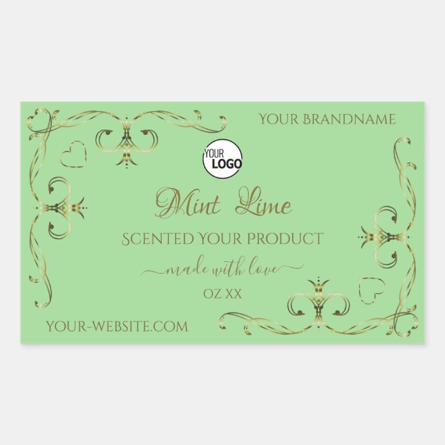 Ornamental Gold Corners Sage Product Labels Logo (Front)