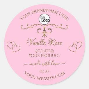 Ornamental Gold Light Baby Pink Product Label Logo