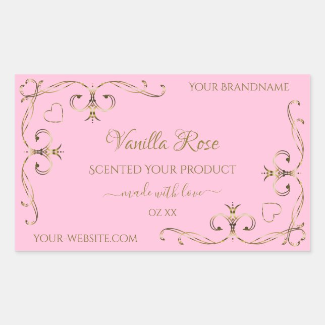 Ornamental Gold Light Baby Pink Product Labels (Front)