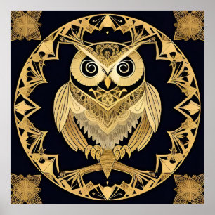 🦉 Ornamental Golden Owl Wall Art Nature Luxe ✨